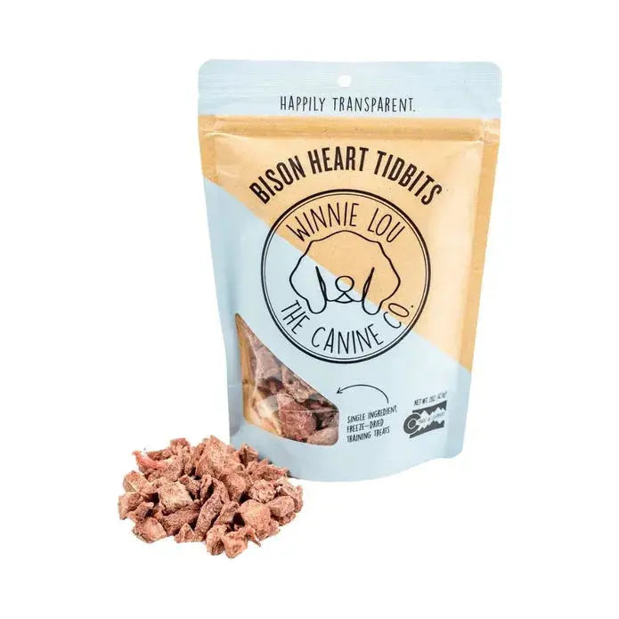 Winnie Lou Bison Heart Tidbits Dog Treats 2 oz Winnie Lou