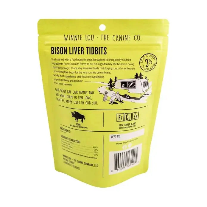 Winnie Lou Bison Liver Tidbits Dog Treats 2 oz Winnie Lou