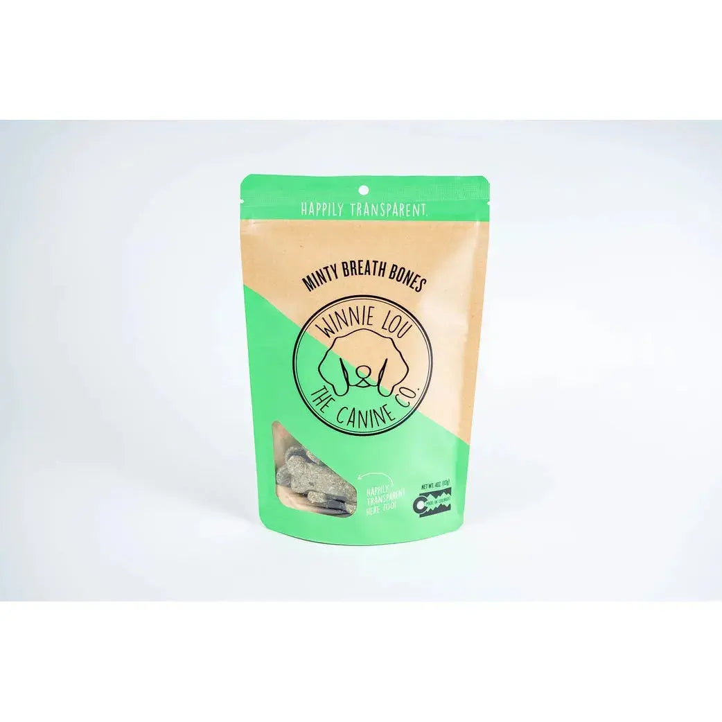 Winnie Lou Minty Breath Bones Dog Treats 6.4 oz Winnie Lou