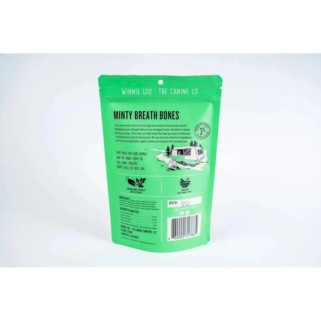 Winnie Lou Minty Breath Bones Dog Treats 6.4 oz Winnie Lou