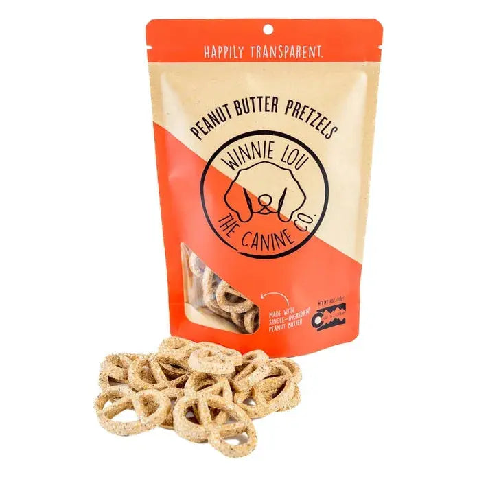 Winnie Lou Peanut Butter Pretzels Dog Treats 3.2 oz Winnie Lou