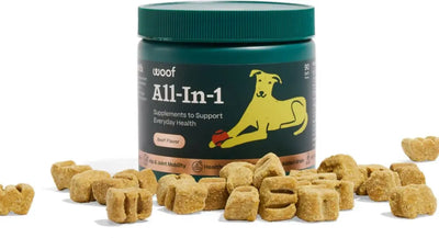 Woof Pet All-In-1 Beef Flavored Chew Vitamin Supplement for Dogs Woof Pet