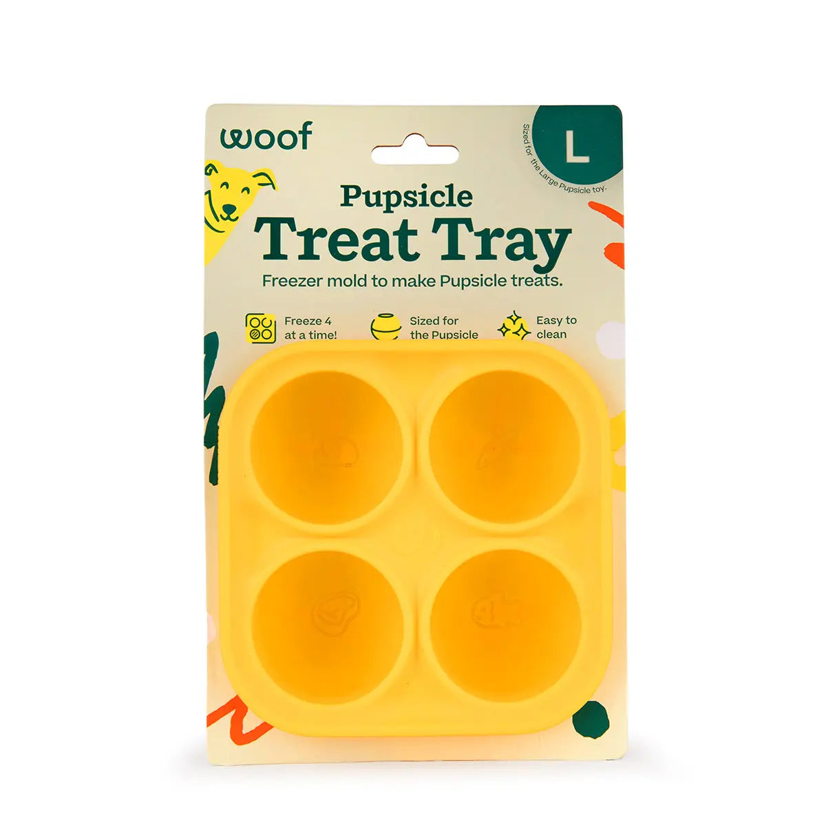 Woof Pet Pupsicle Treat Tray Mold Treat Dispenser Dog Toy Woof Pet