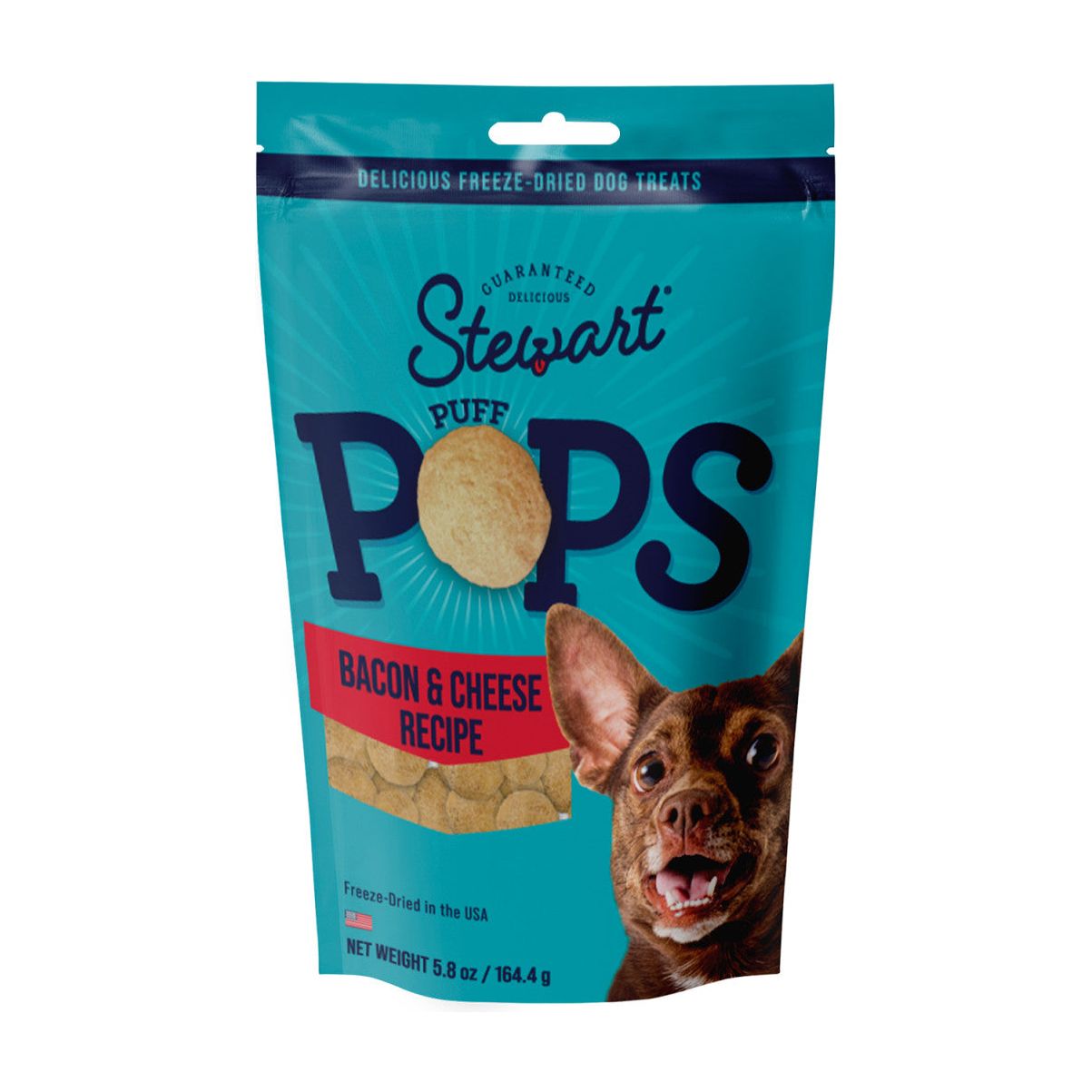 Stewart PuffPops Bacon & Cheese Recipe Freeze-Dried Dog Treats - Talis Us