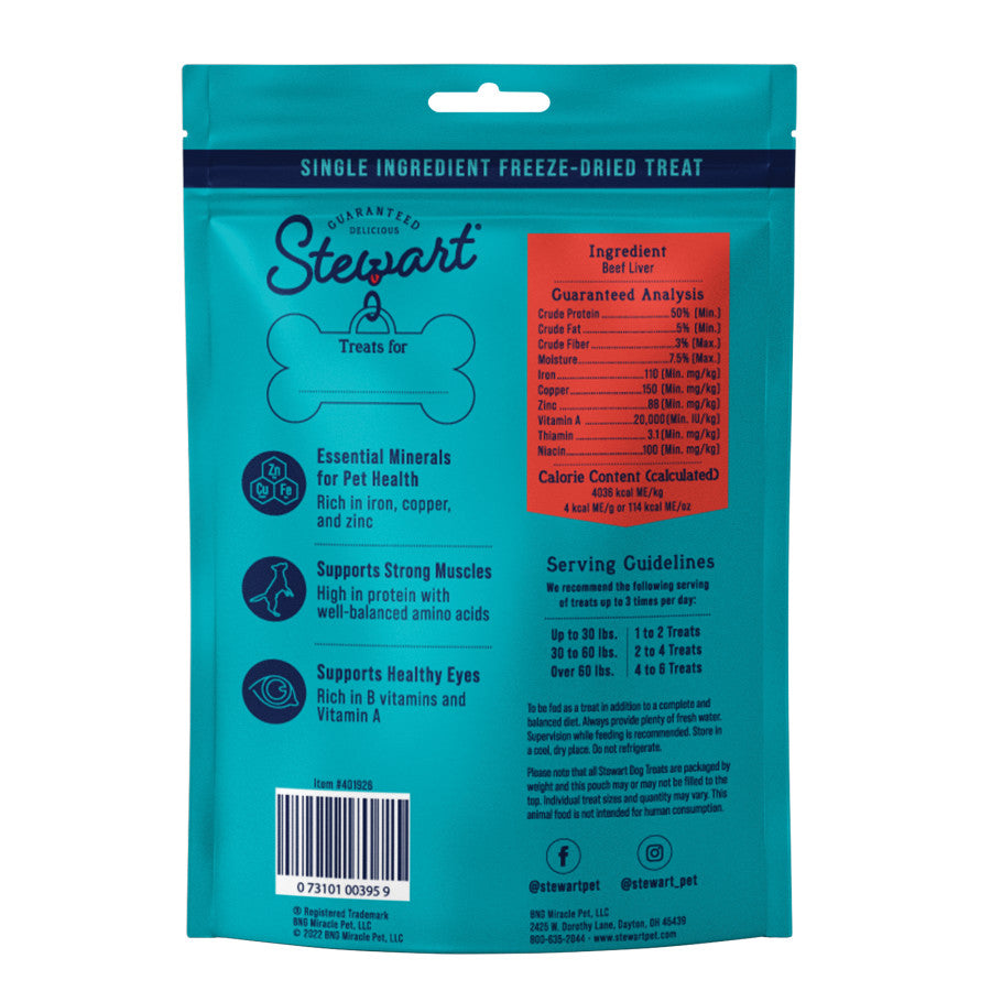 Stewart Single Ingredient Beef Liver Freeze-Dried Dog Treats - Talis Us