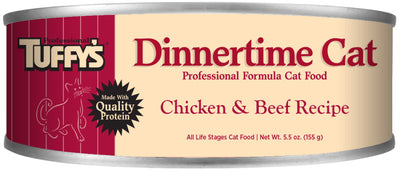 Tuffy's Dinnertime Chicken & Beef Canned Cat Food 24ea/5.5 oz