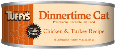 Tuffy's Dinnertime Chicken & Turkey Canned Cat Food 24ea/5.5 oz