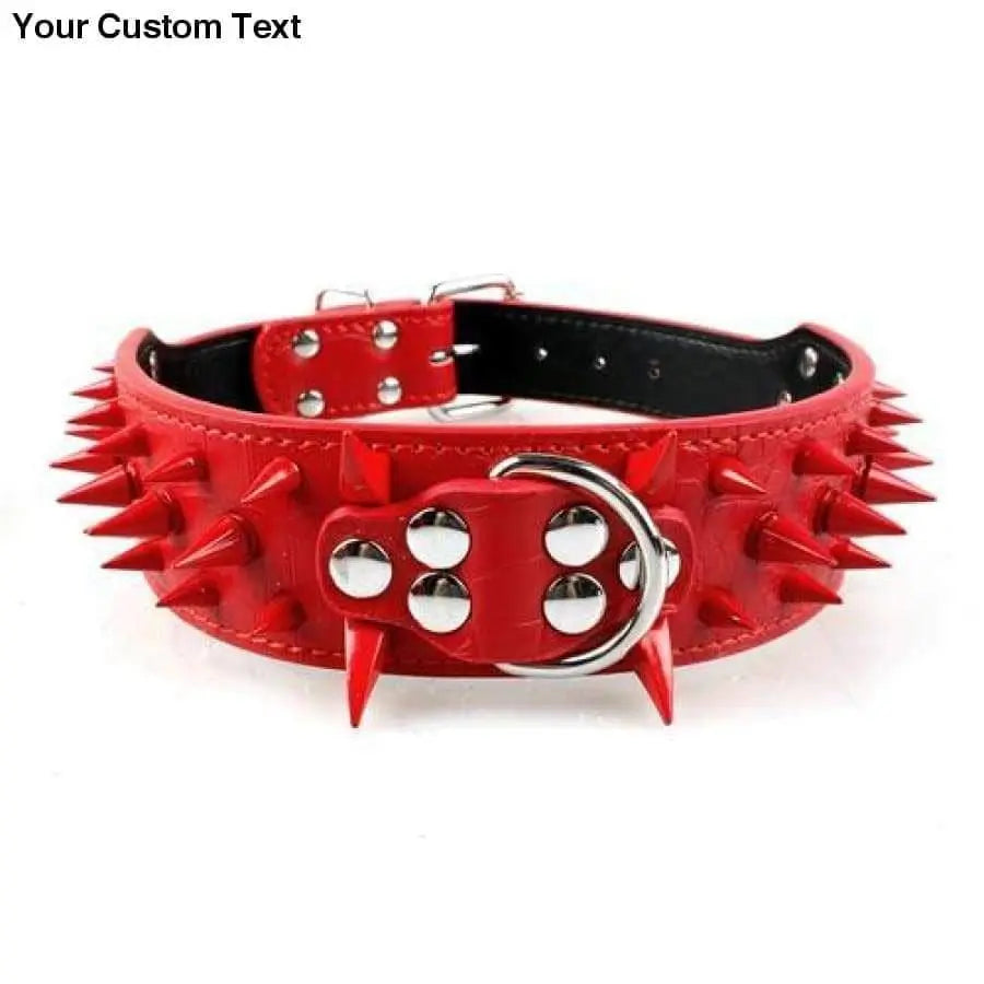 2" Wide Sharp Spiked Studded Leather Dog Collars Pitbull Bulldog Big Dog Collar Adjustable Talis Us