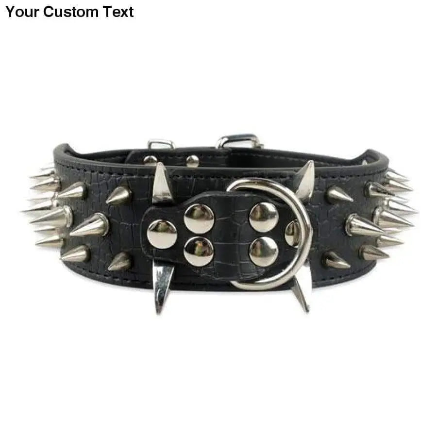 2" Wide Sharp Spiked Studded Leather Dog Collars Pitbull Bulldog Big Dog Collar Adjustable Talis Us