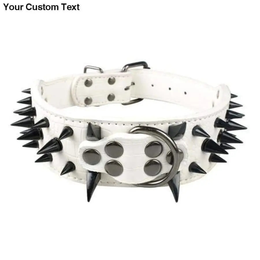 2" Wide Sharp Spiked Studded Leather Dog Collars Pitbull Bulldog Big Dog Collar Adjustable Talis Us