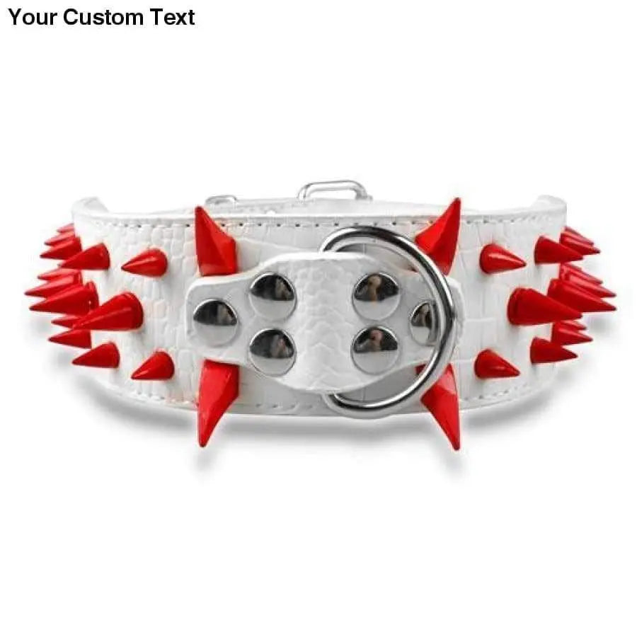 2" Wide Sharp Spiked Studded Leather Dog Collars Pitbull Bulldog Big Dog Collar Adjustable Talis Us