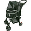 4 Wheel Folding Luxury Dog Stroller Cat Traveling Strolling Cart Black/Silver Amoroso