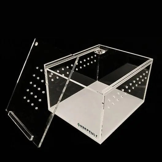 Acrylic Enclosure Mini Flat Reptile Breeding Box Terrarium Cage for Sling Isopods Invertebrates & Herpcult