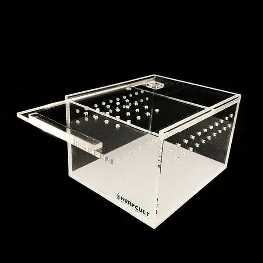 Acrylic Enclosure Mini Flat Reptile Breeding Box Terrarium Cage for Sling Isopods Invertebrates & Herpcult