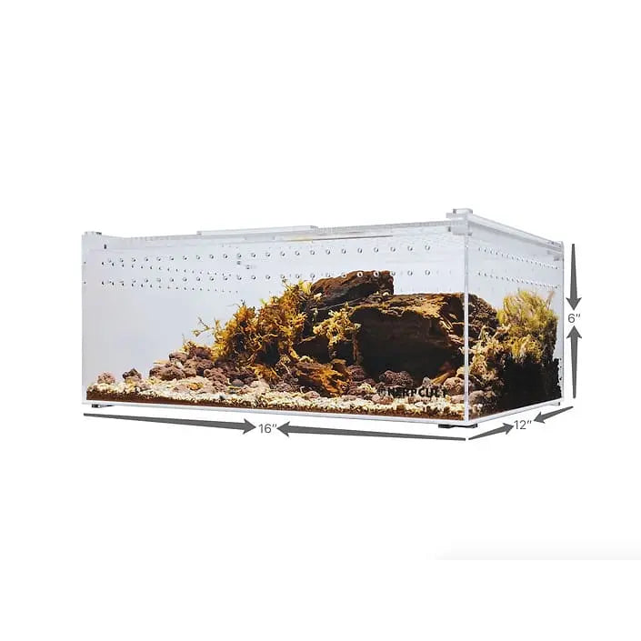 Acrylic Enclosure XLarge Flat Transparent Reptile Breeding Box Terrarium Cage Tank for Reptile HerpCult