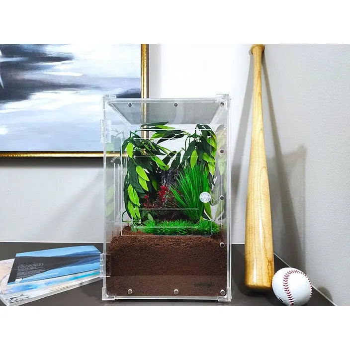 Acrylic Front-Opening Enclosure Transparent Reptile Breeding Box Terrarium Cage Tank for Geckos, HerpCult