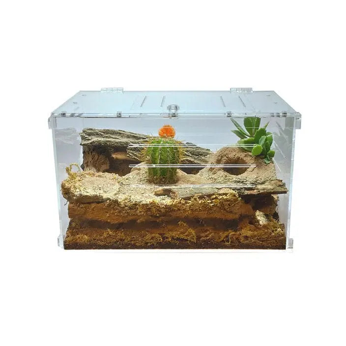 Acrylic Two Way Enclosure Large Transparent Reptile Breeding Box Terrarium Cage Tank for Reptiles, HerpCult