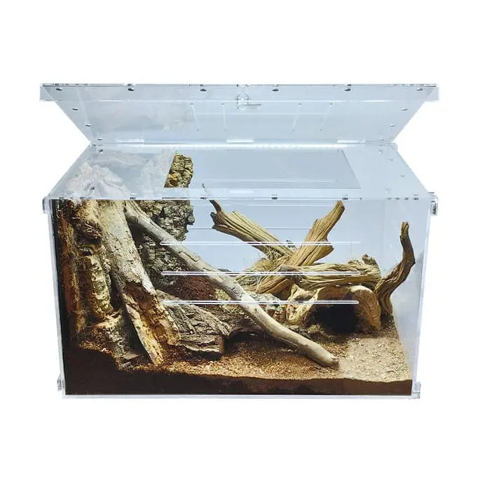 Acrylic Two-Way Enclosure XLarge Reptile Breeding Box Terrarium Cage Tank for Geckos, Chameleons, HerpCult