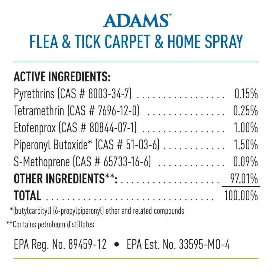 Adams Flea & Tick Carpet & Home Spray 16 oz Adams CPD