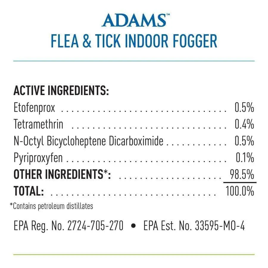 Adams Flea & Tick Indoor Fogger 2 Pack 3 oz Cans Adams CPD