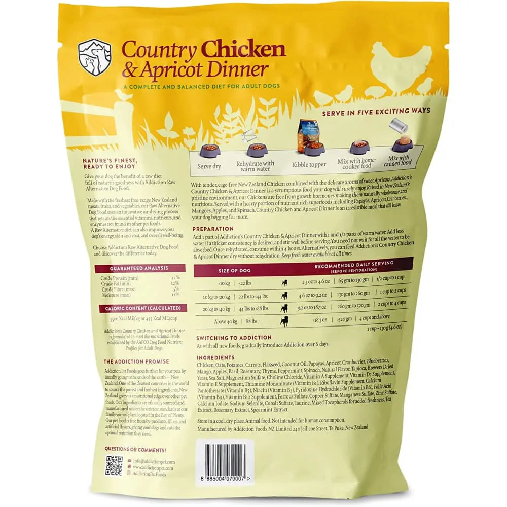 Addiction Country Chicken & Apricot Raw Alternative Dog Food 2 lb Addiction