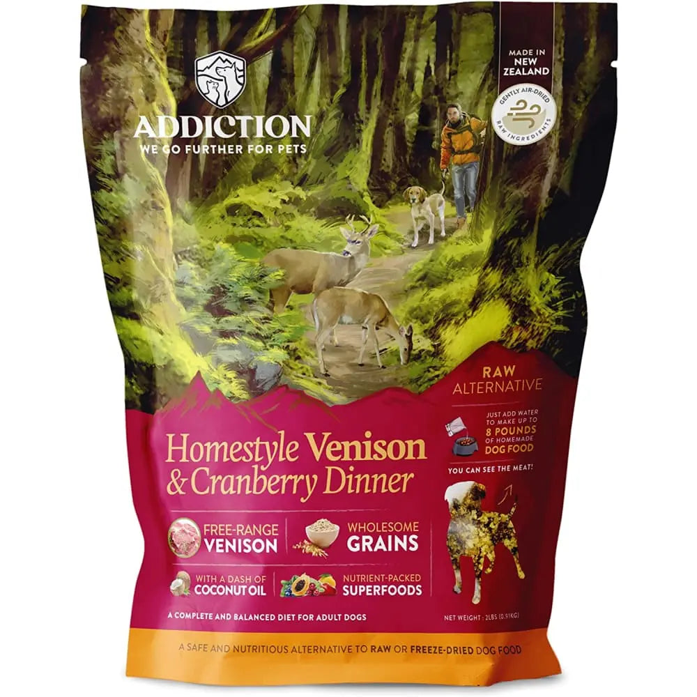 Addiction Homestyle Venison & Cranberry Dinner Raw Alternative Air-Dried Dog Food Addiction