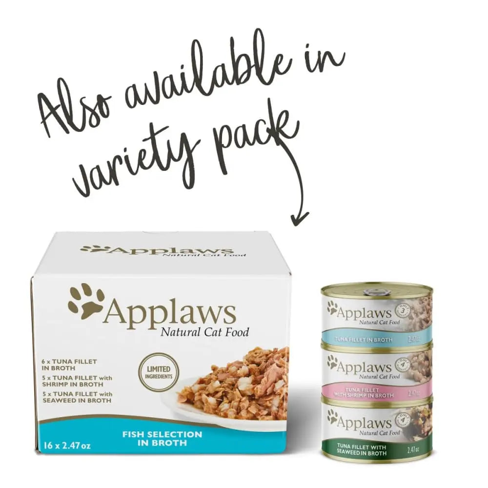 Applaws Natural Wet Cat Food Tuna Fillet in Broth 24/cs Applaws