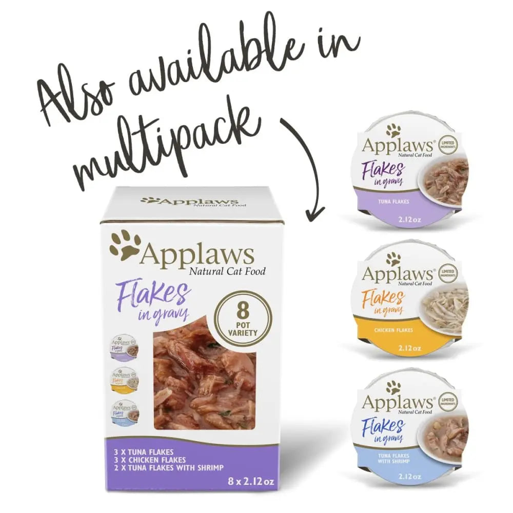 Applaws Natural Wet Cat Food Tuna Flakes in Gravy 2.12oz Pot 18/cs Applaws