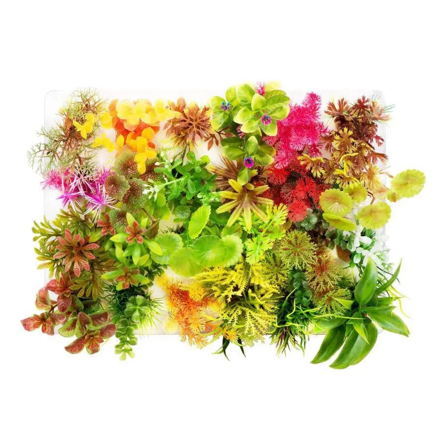 Aquatop Boxed Plastic Aquarium Plants Assorted Multi-Colored Assorted 24 pk AquaTop CPD