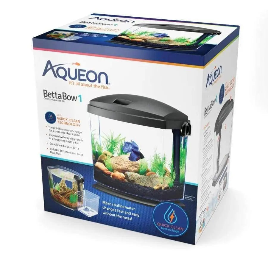 Aqueon BettaBow with Quick Clean Technology Aquarium Kit, Black Aqueon® CPD