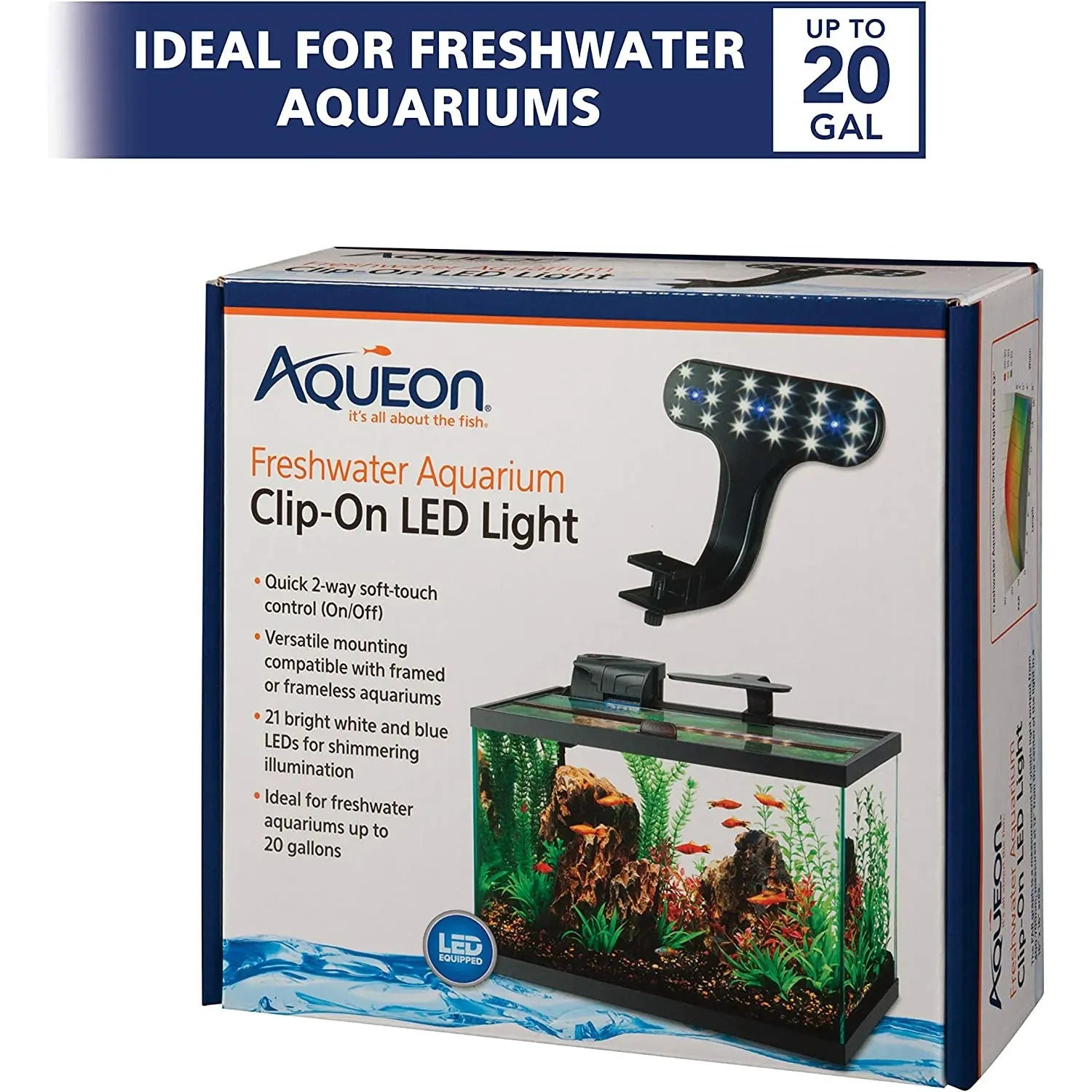 Aqueon® Freshwater Aquarium Clip-on LED Light 8 X 7 X 4.75 Inch Aqueon®