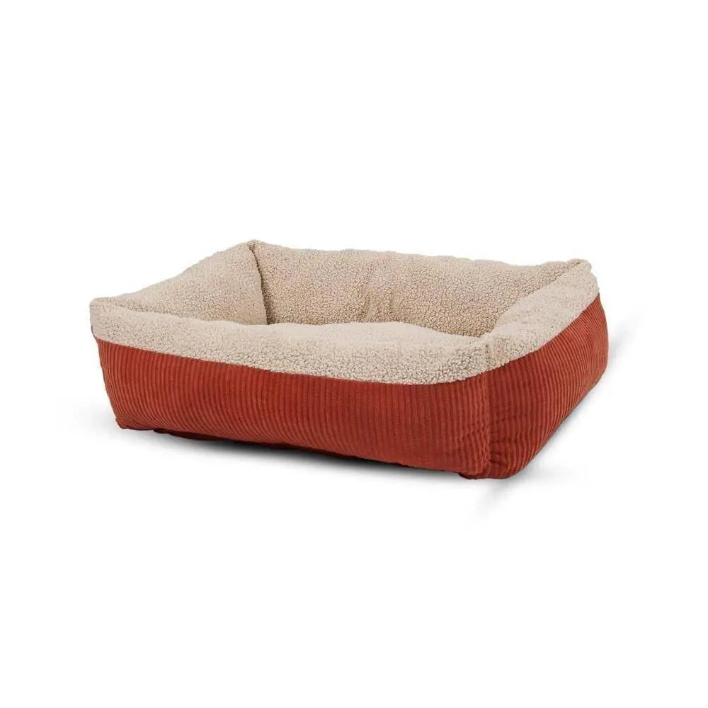 Aspen Pet® Self Warming Rectangular Lounger Barn Red/Cream Color Large Aspen Pet®