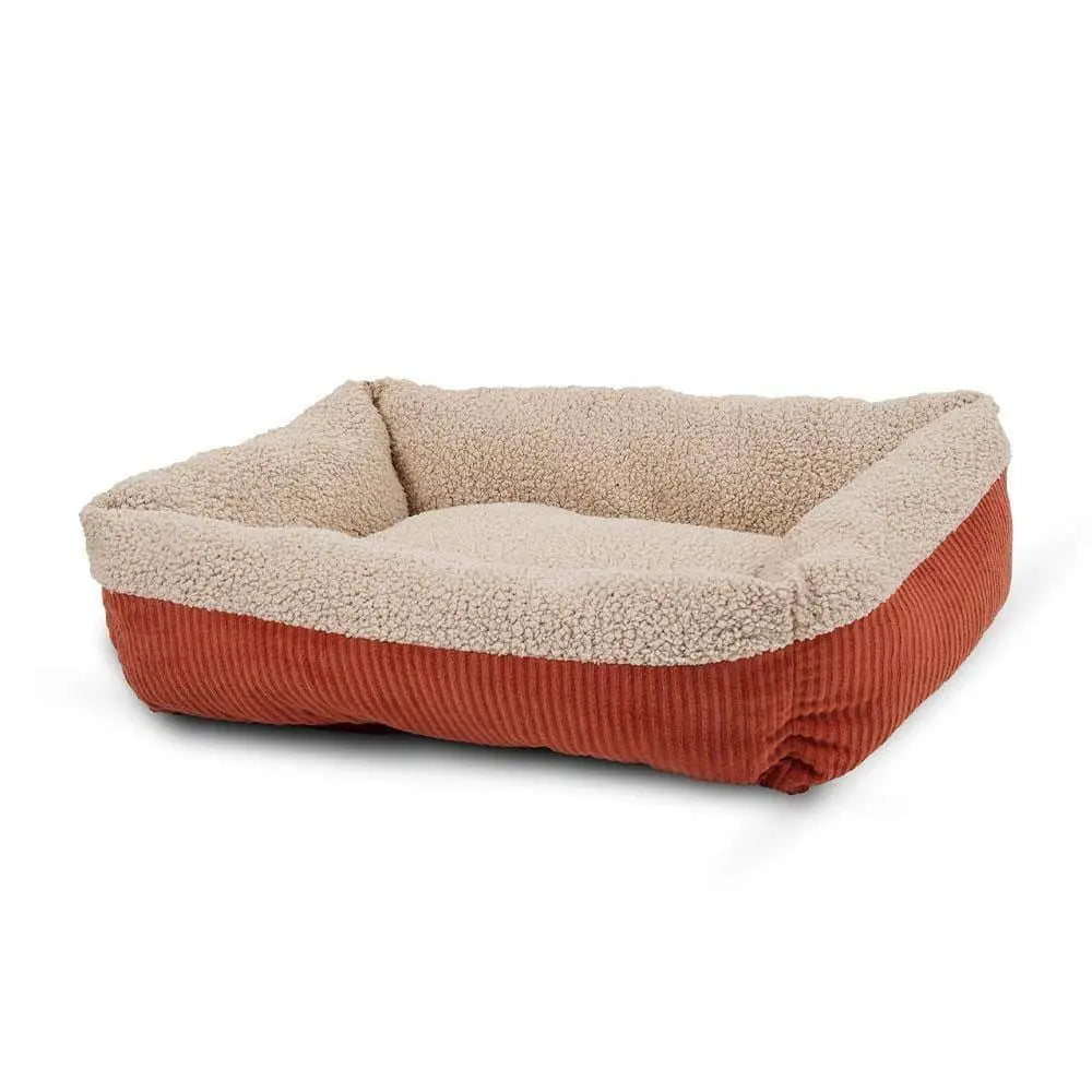 Aspen Pet® Self Warming Rectangular Lounger Barn Red/Cream Color Medium Aspen Pet®