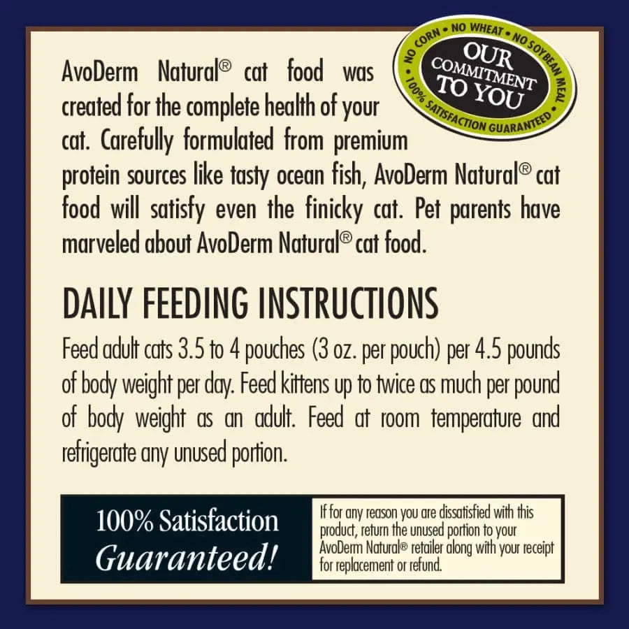 AvoDerm Grain Free Ocean Fis Recipe in Gravy Wet Cat Food Pouch 24ea/3oz AvoDerm CPD