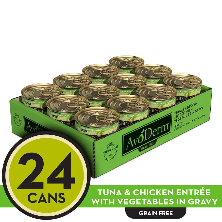 AvoDerm Grain Free Tuna & Chicken w/ Vegetables in Gravy Canned Cat Food 24/3oz AvoDerm CPD