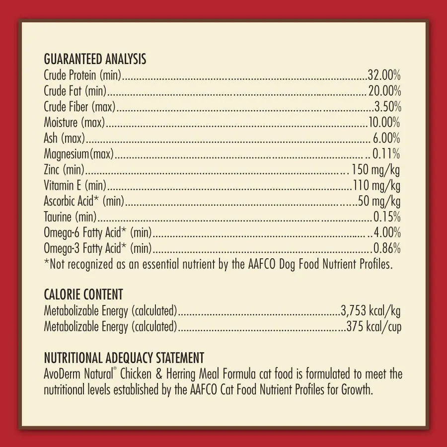 AvoDerm Natural Adult Chicken & Herring Meal Dry Cat Food AvoDerm CPD