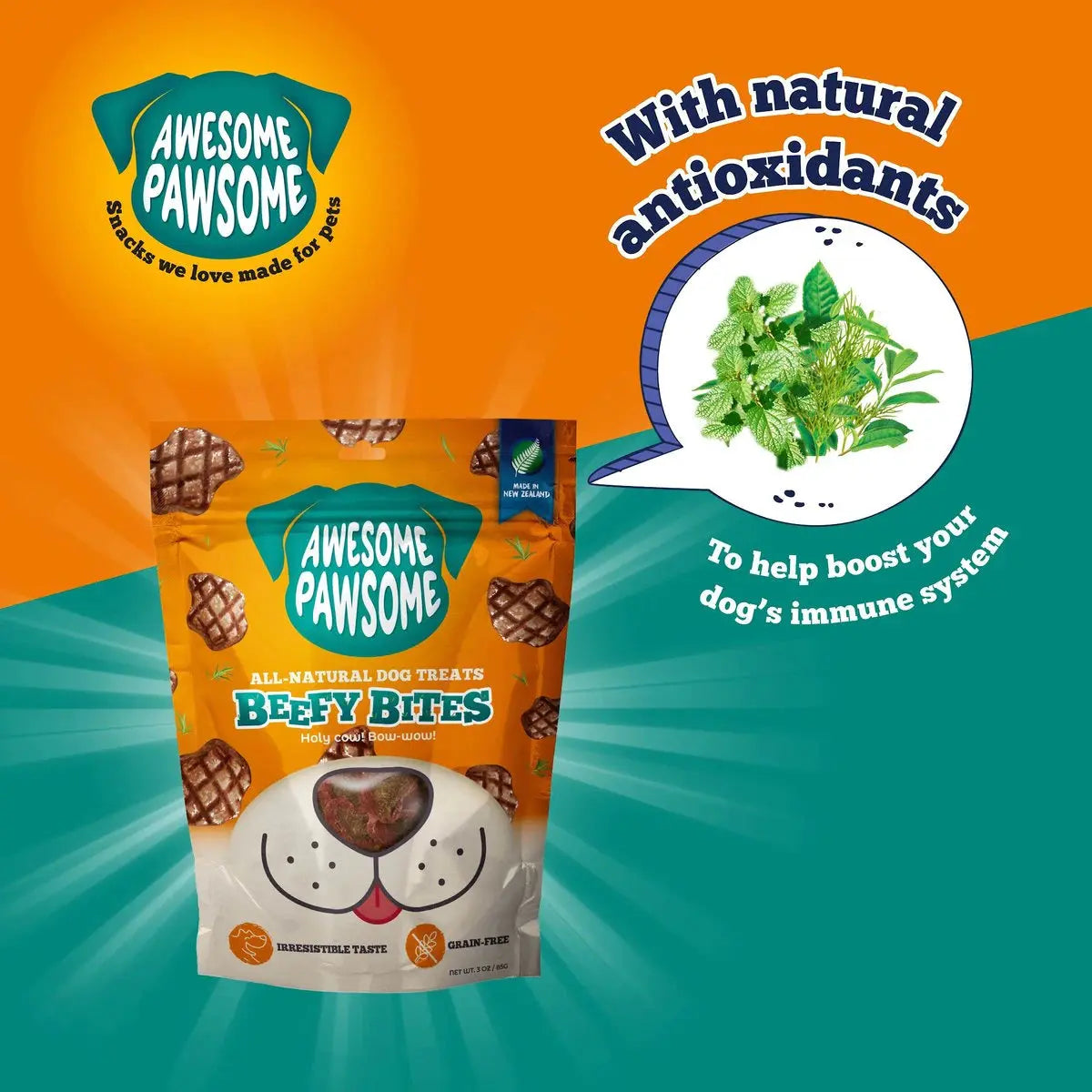 Awesome Pawsome Beefy Bites Dog Treats 3oz Awesome Pawsome