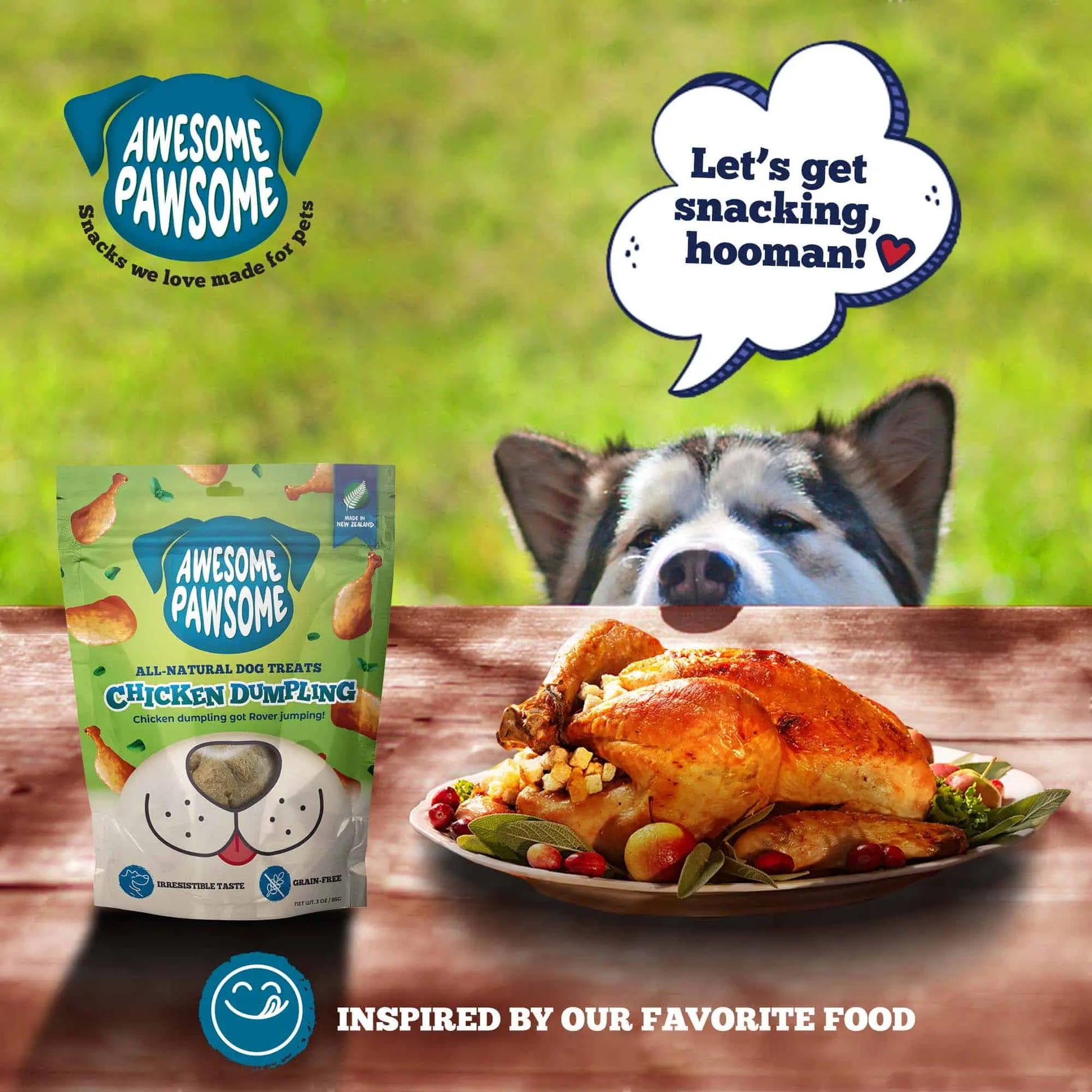 Awesome Pawsome Chicken Dumpling Dog Treats 3oz Awesome Pawsome