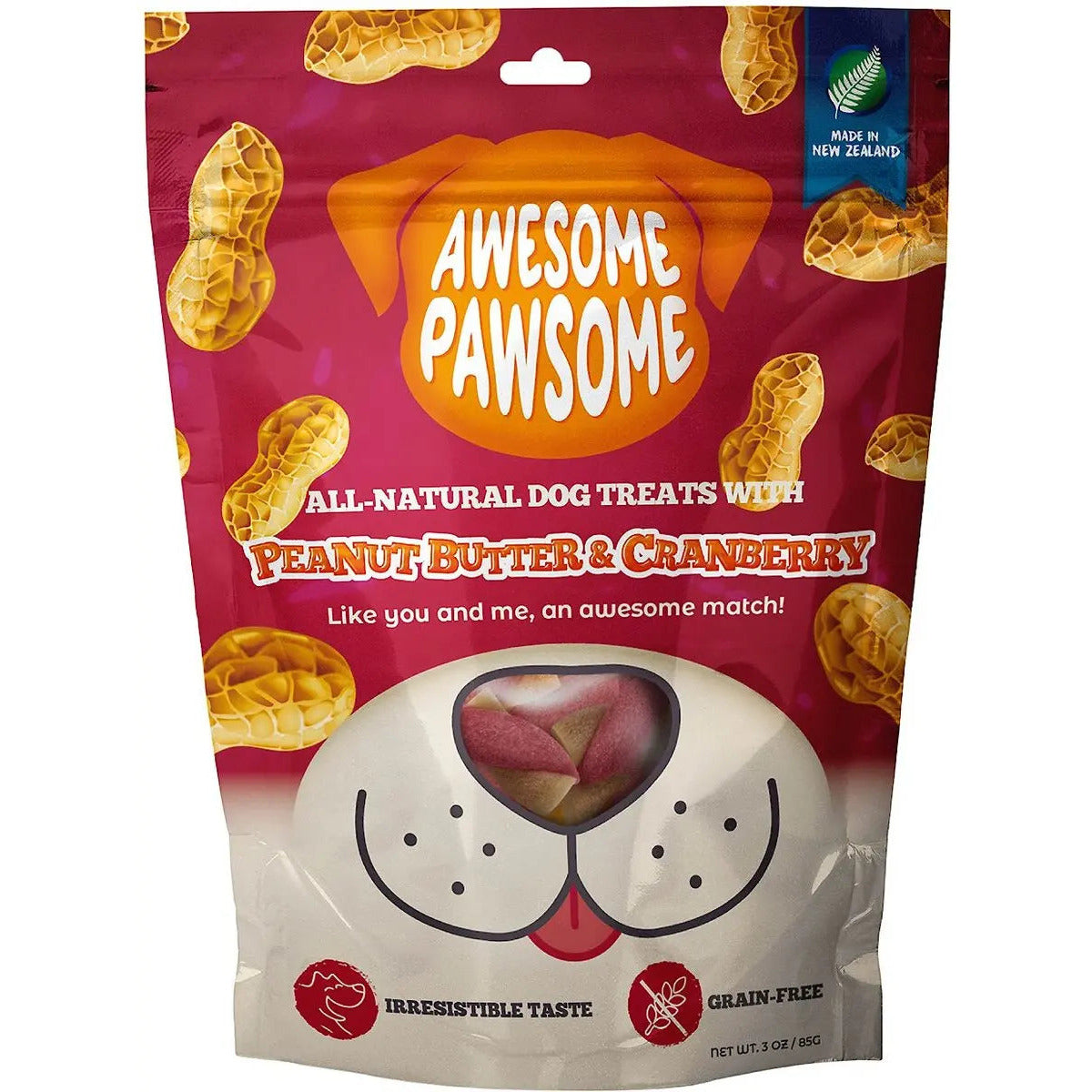 Awesome Pawsome Peanut Butter & Cranberry Dog Treats 3oz Awesome Pawsome