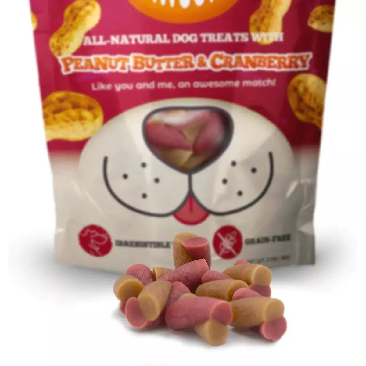 Awesome Pawsome Peanut Butter & Cranberry Dog Treats 3oz Awesome Pawsome