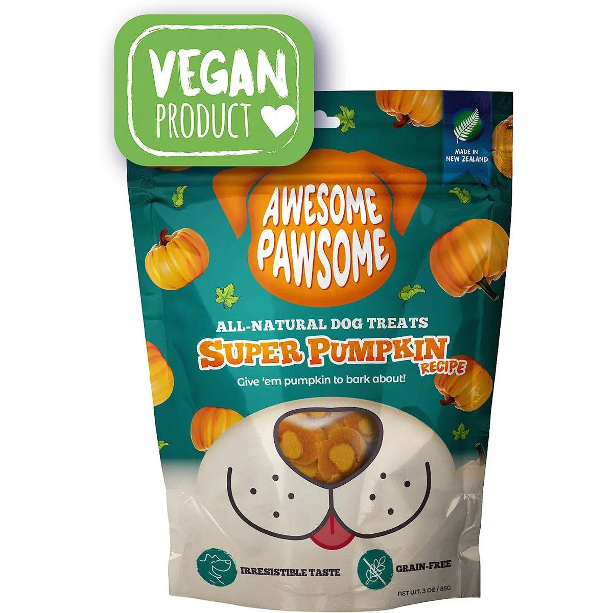 Awesome Pawsome Super Pumpkin Recipe Dog Treats 3oz Awesome Pawsome