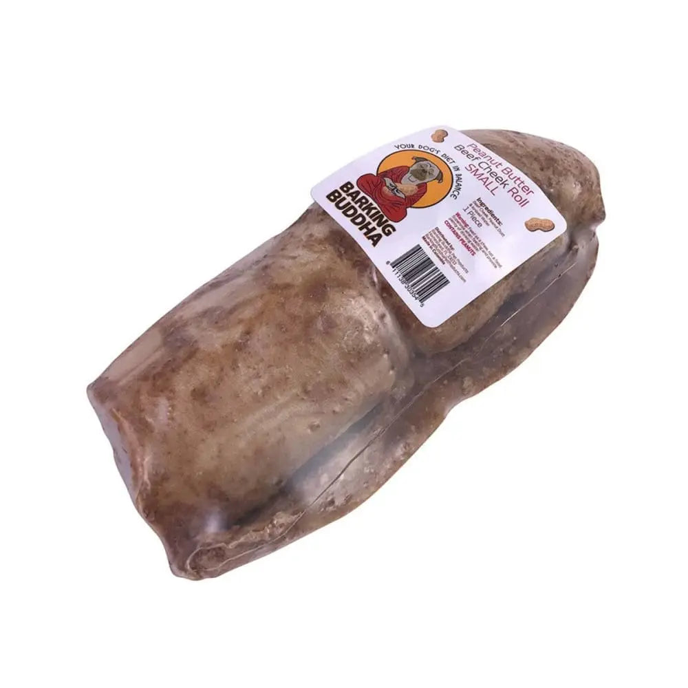 Barking Buddha Peanut Butter Beef Cheek Roll Small - Case of 24 Barking Buddha