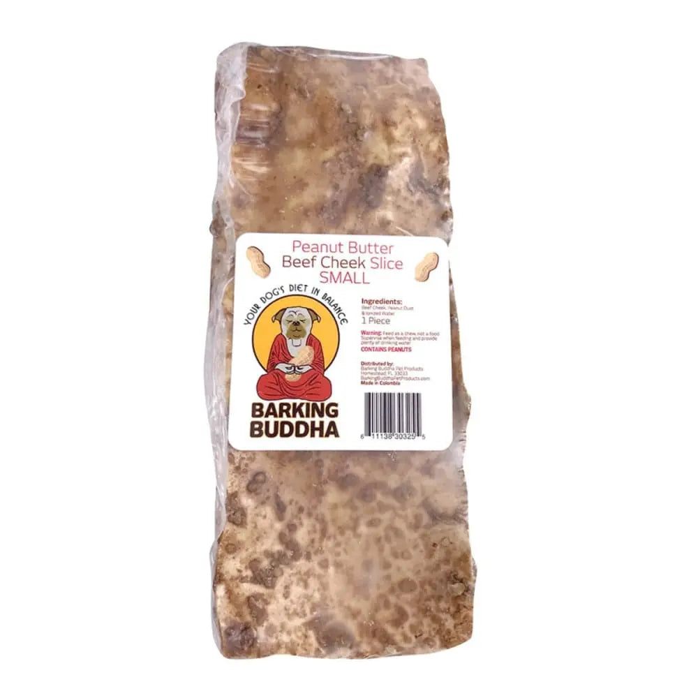 Barking Buddha Peanut Butter Beef Cheek Slice Small - Case of 30 Barking Buddha