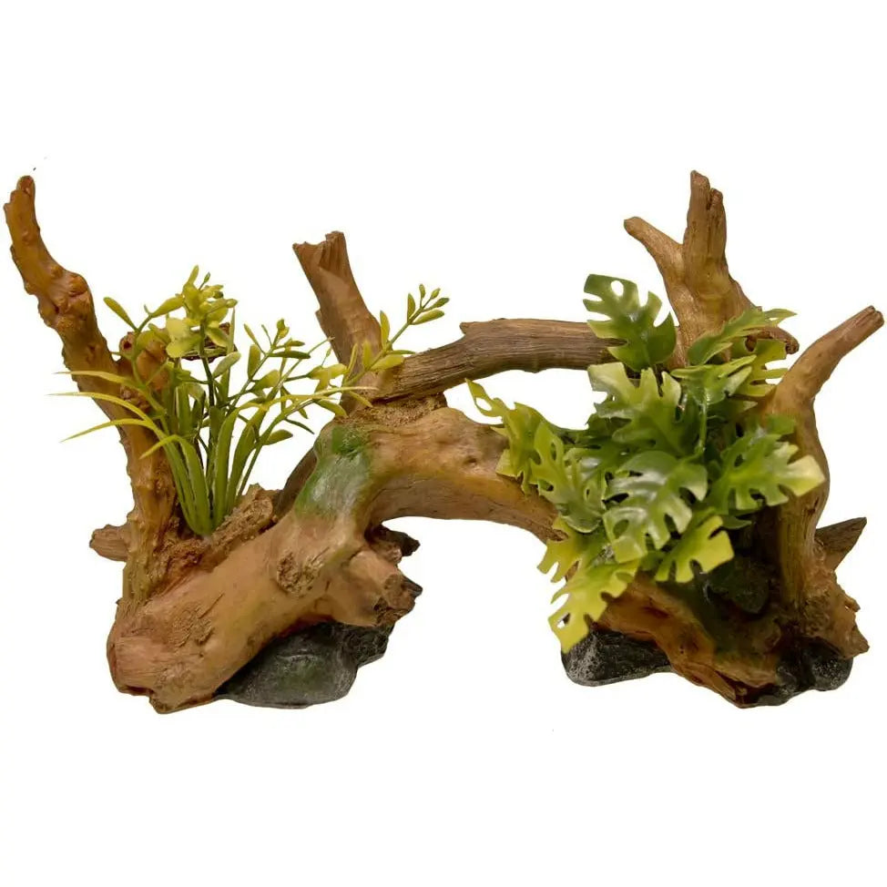 Blue Ribbon Driftwood Centerpiece with Plants Blue Ribbon Pet