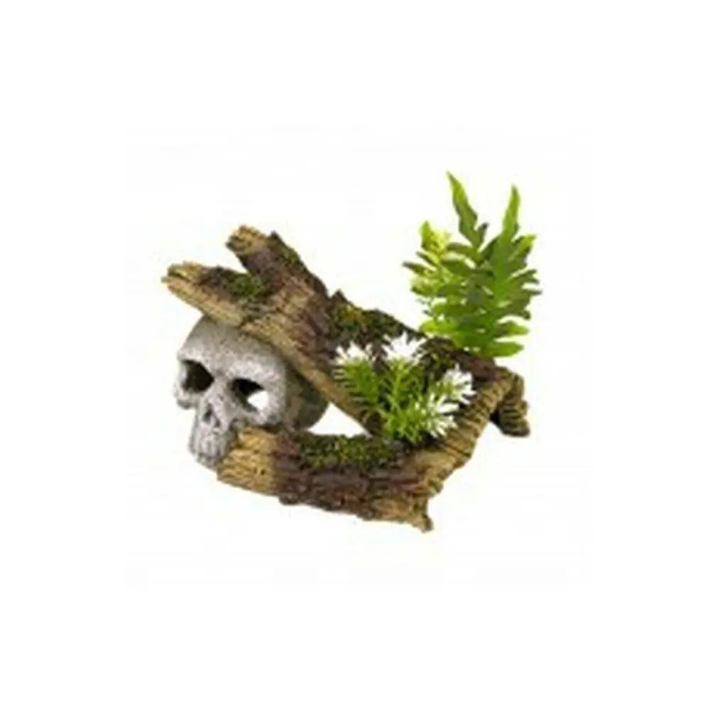 Blue Ribbon Exotic Environments Jungle Skull Hideaway w/ Plants Blue Ribbon Pet