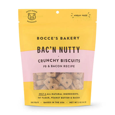 Bocce's Bakery Bac'N Nutty 5oz Biscuit Bags Dog Treats Bocce's Bakery