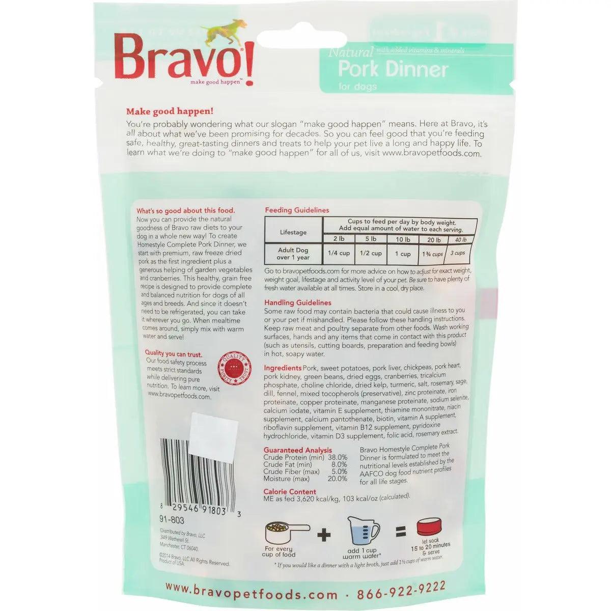 Bravo Homestyle Complete® Natural Pork Dinner for dogs Bravo