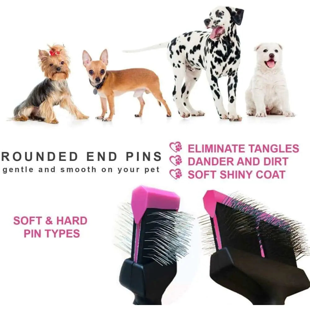 Brush Pet Double Sided Dog Grooming Comb Hair Cat Fur Shedding Trimmer Talis Us