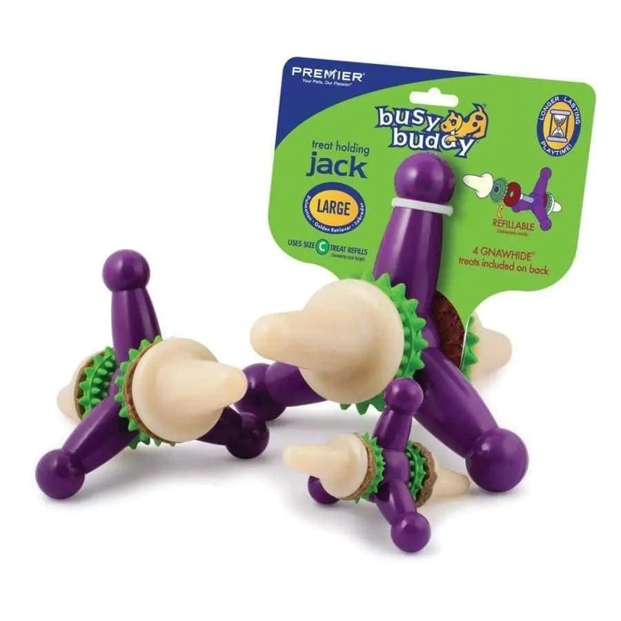 Busy Buddy Jack Dog Toy Purple, White Busy Buddy CPD