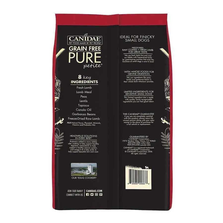 CANIDAE PURE Grain-Free Petite Small Breed Adult Raw Coated with Lamb Freeze-Dried Dry Dog Food Canidae CPD